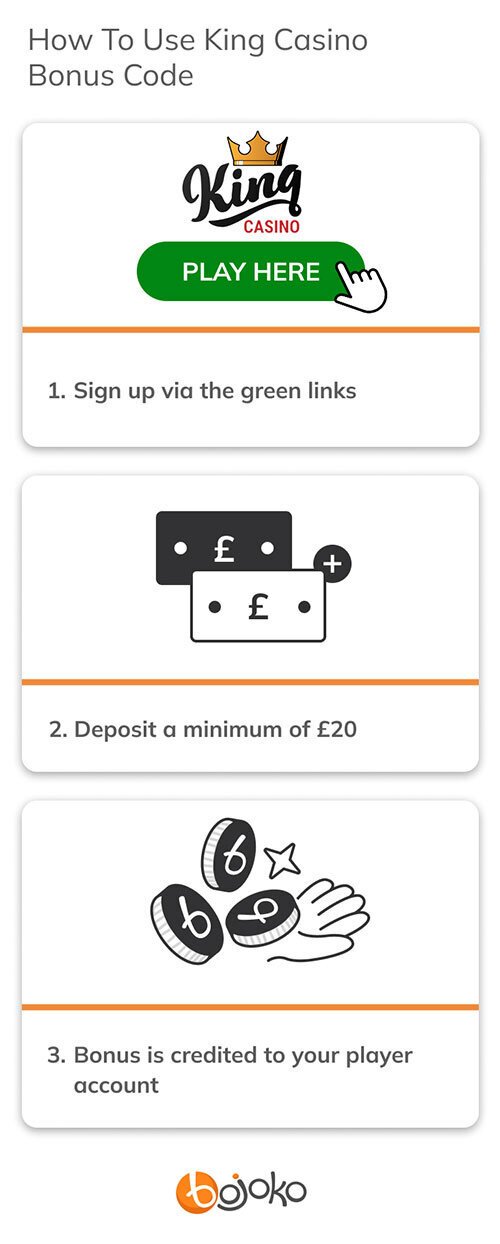 How to use King Casino bonus code