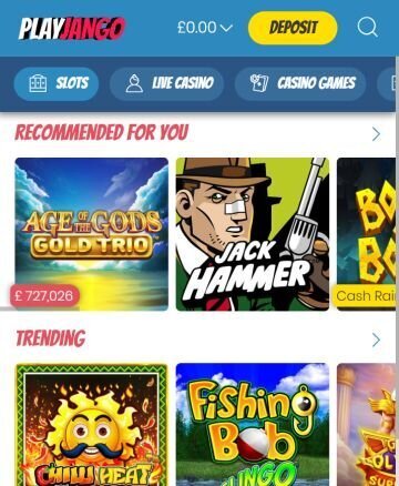 Play Jango slots lobby