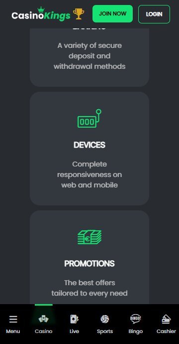 CasinoKings mobile