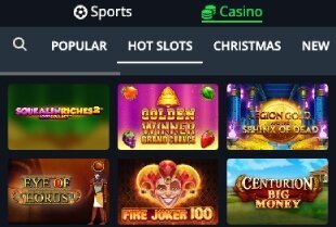 Bet442 Casino's game lobby