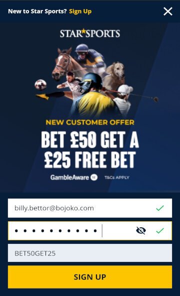 Promo Code for claiming Star Sports betting offer