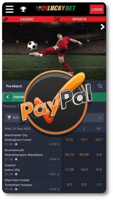 21Luckybet accepts paypal deposits