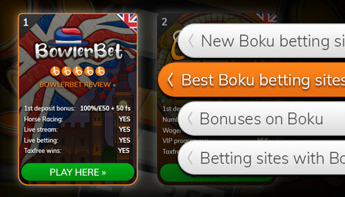 Find betting sites that accept Boku from Bojoko