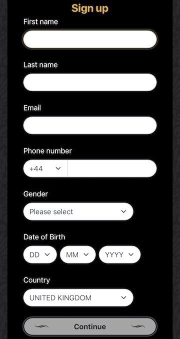 Grand Ivy sign up window