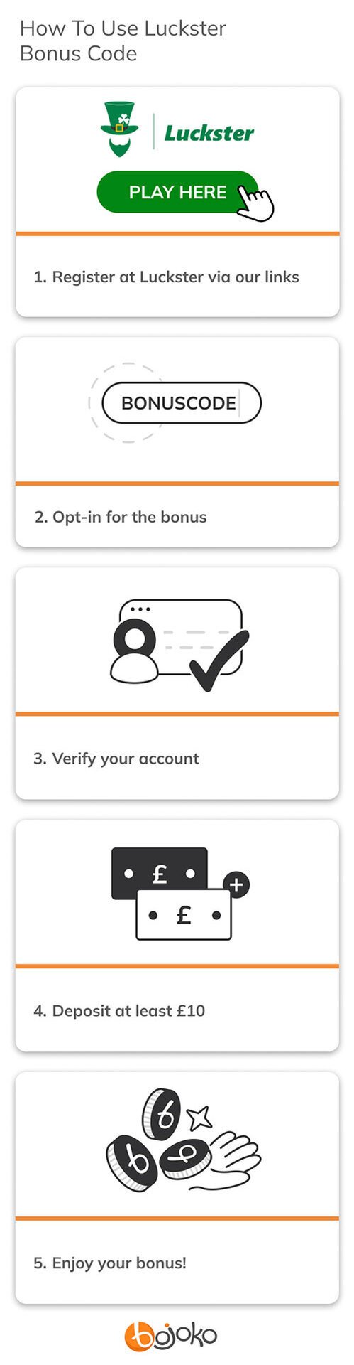 How to use Luckster Casino bonus code