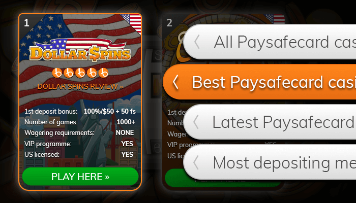 Find a Paysafe casino from our casino list