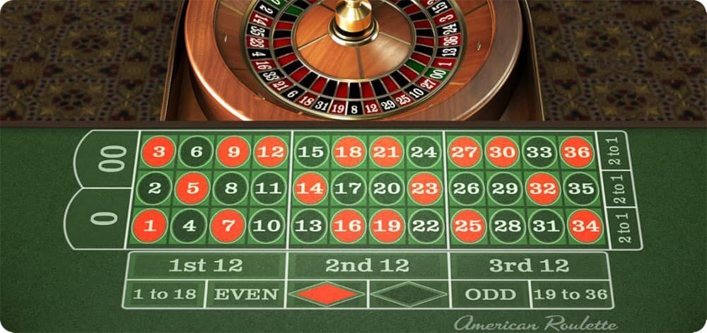 American Roulette Double Zero table