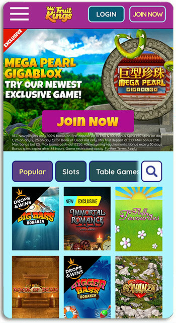 How FruitKings online casino looks like