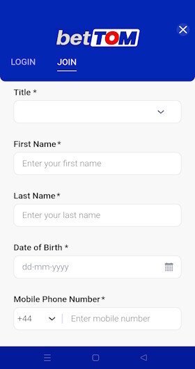 BetTOM login details