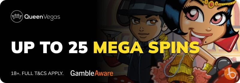 Bonus banner for Queen vegas casino