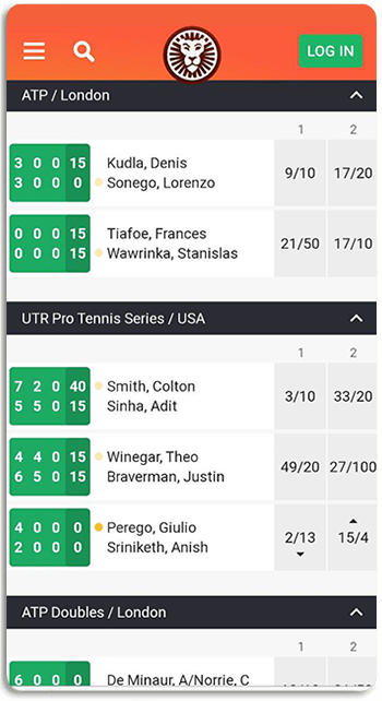 LeoVegas Tennis Betting