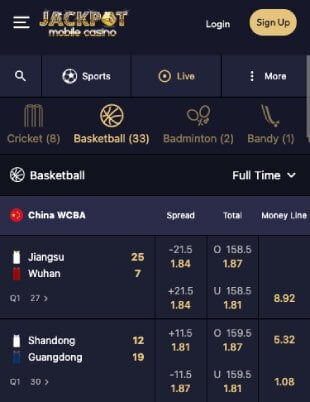 Jackpot mobile casino sportsbook on mobile