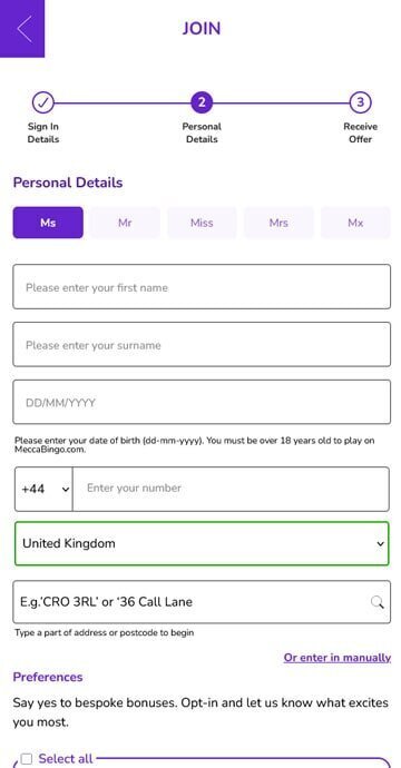 Add your personal info