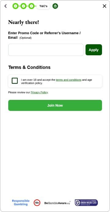 Where to enter Rainbow Riches promo code