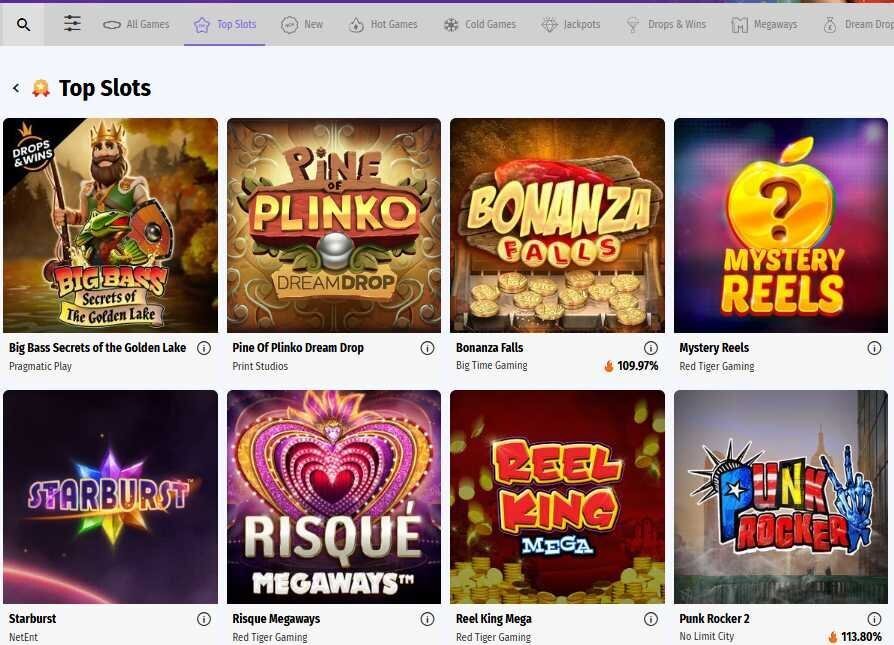HollywoodBets casino slots lobby