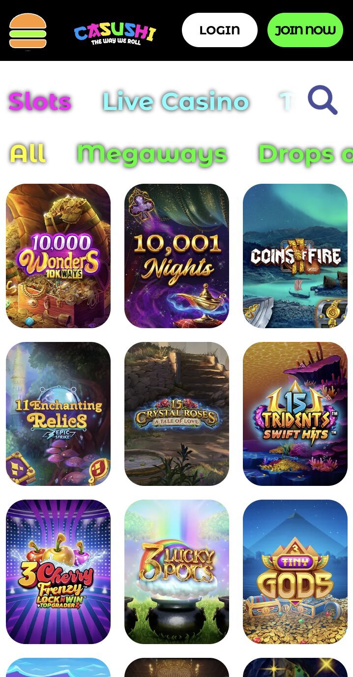 Casushi online slots