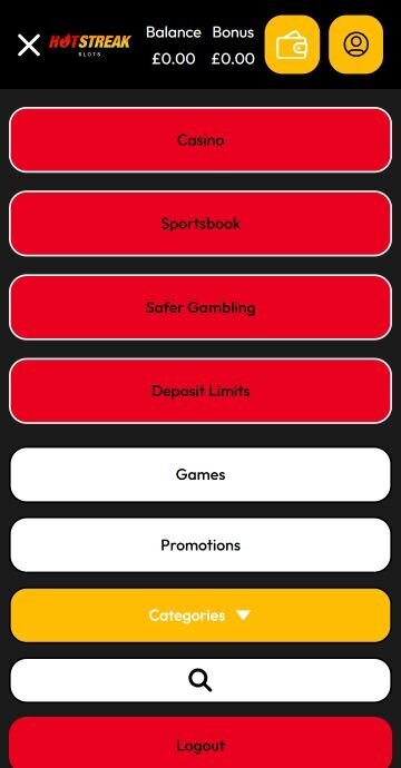 Hot Streak Casino on mobile
