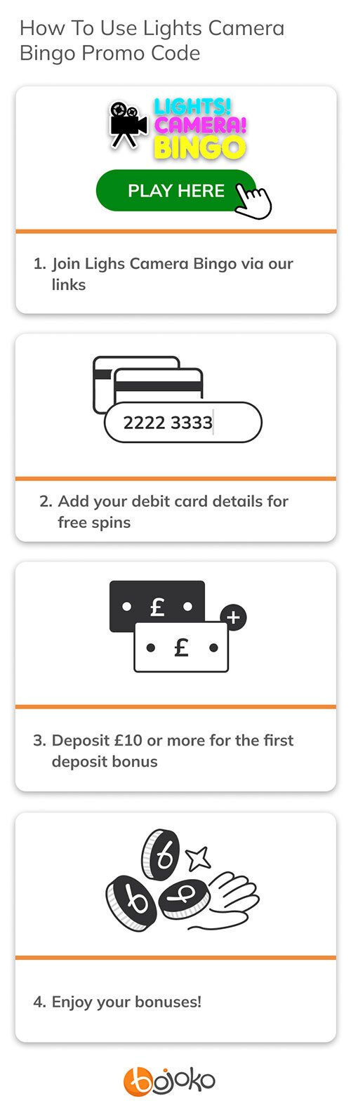 How to use Lights Camera Bingo promo code