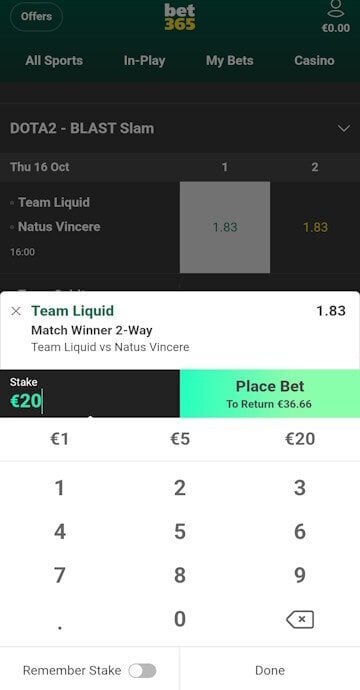 Confirm your Dota 2 bet