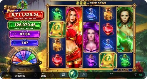 Sisters of Oz WOWpot jackpot slot