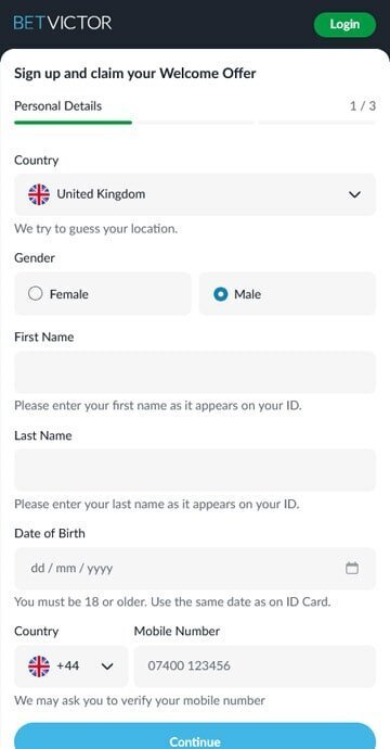 How to join BetVictor