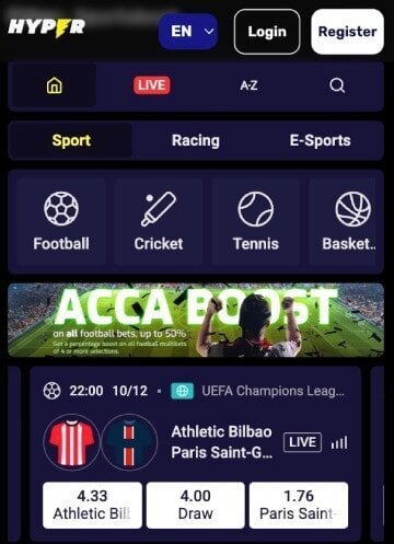 Hyper Sports markets