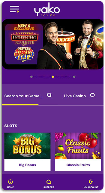 Yako Casino looks bright and colourful on mobile