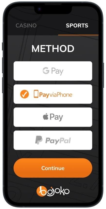 Choose pay by phone deposit method
