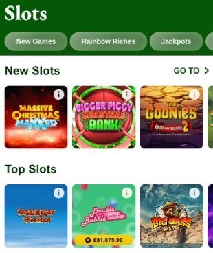 Rainbow Riches game lobby