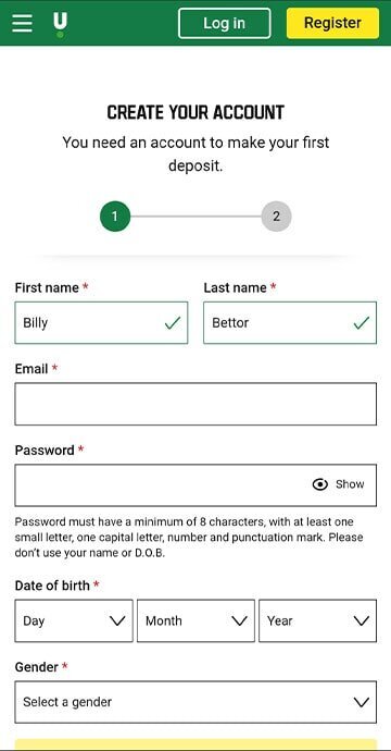 Sign up to Unibet to enter a bonus code