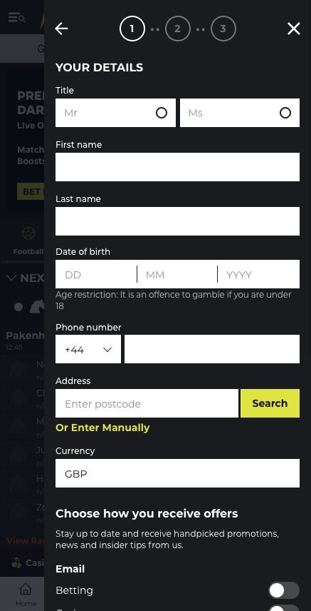 Fill in your personal details