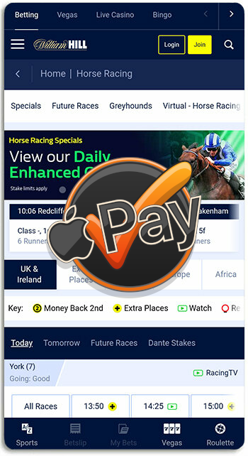 William Hill accepts Apple Pay deposits