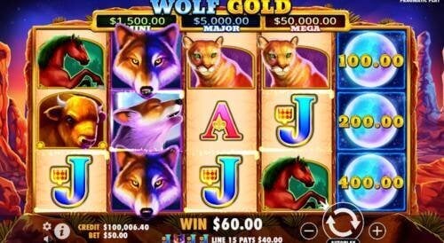 An image of that shows what Wolf Gold slot looks like