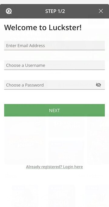 How to enter the bonus code at Luckster