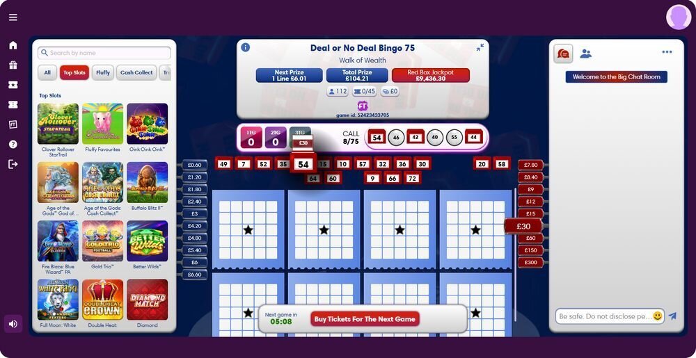 Deal or No Deal Bingo 75 Game online