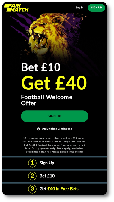Parimatch free bet is available for all new players as a welcome offer