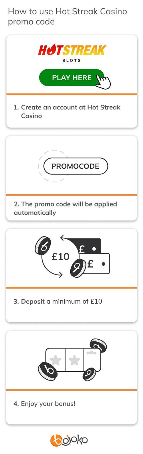 How to use Hot Streak Casino bonus code