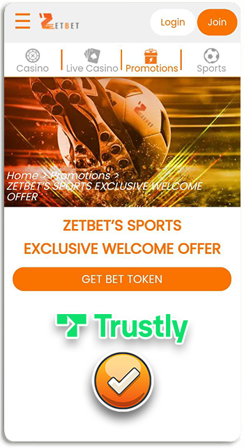Zetbet accepts Trustly deposits