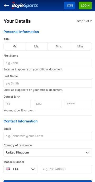 How to sign up to BoyleSports