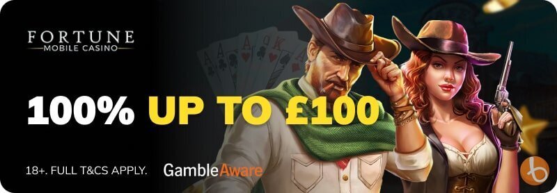 Bonus banner for Fortune Mobile Casino