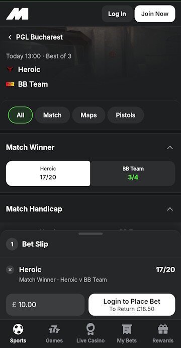 Confirm your CS2 bet