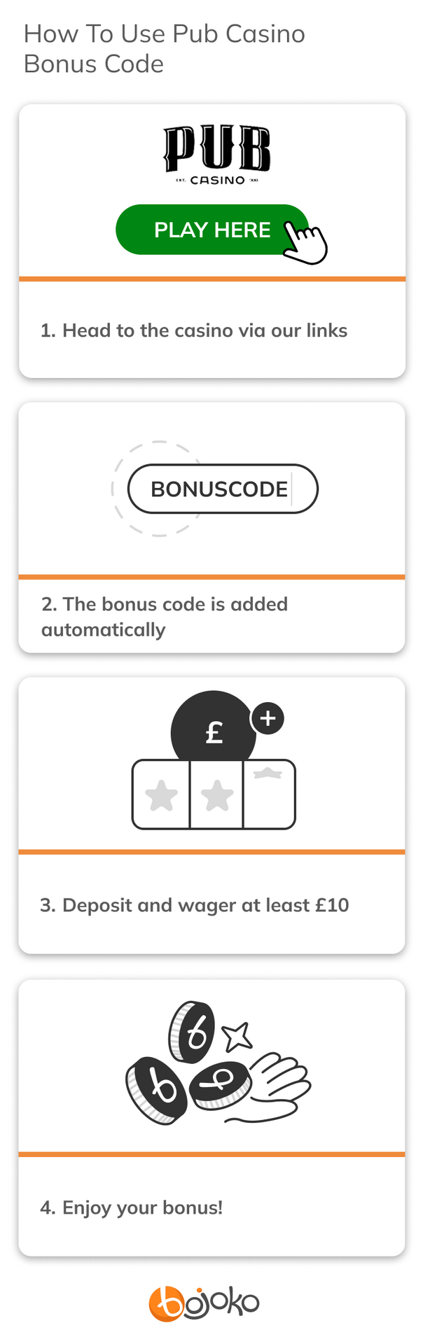 How to use Pub Casino bonus code