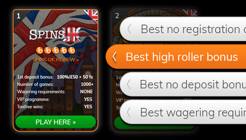 Find a high roller bonus casino from our casino list