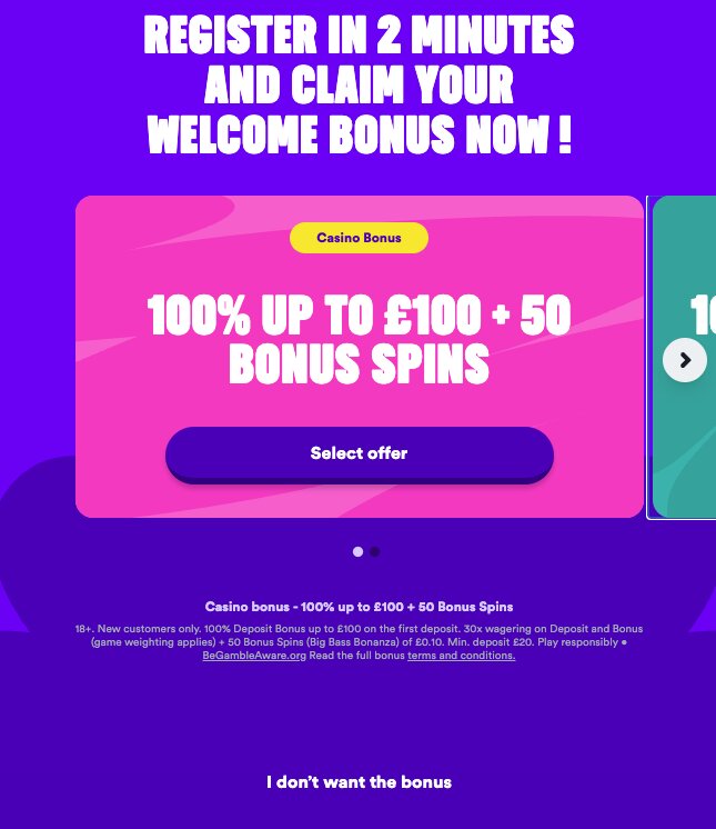 Opt in for Casumo welcome offer