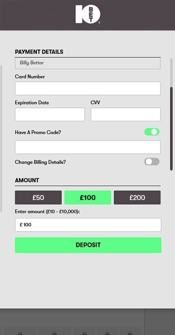 Where to Enter10Bet Bonus Code