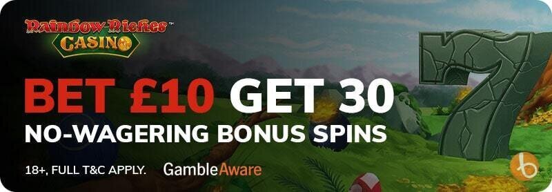 Wager-free spins at Rainbow Riches