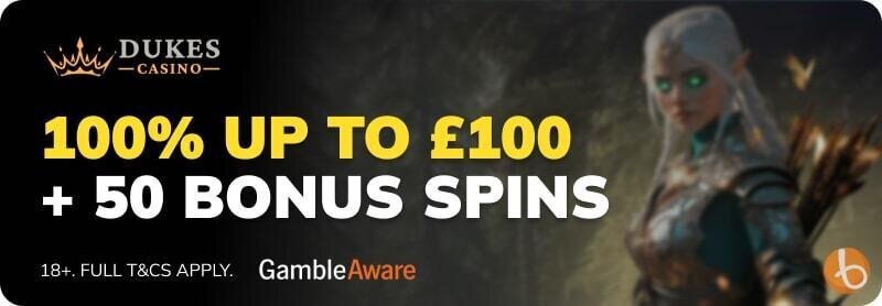 Dukes Casino bonus banner