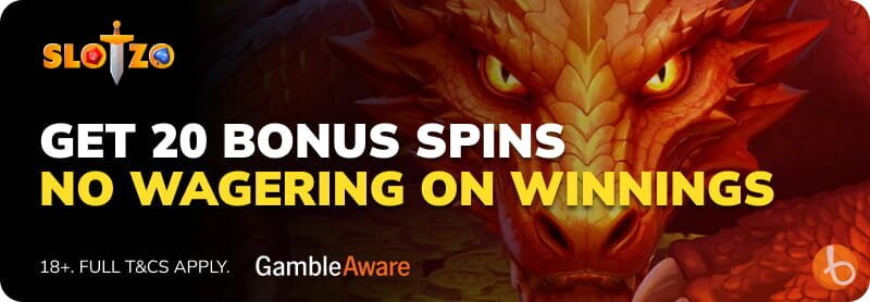 Bonus banner for Slotzo casino