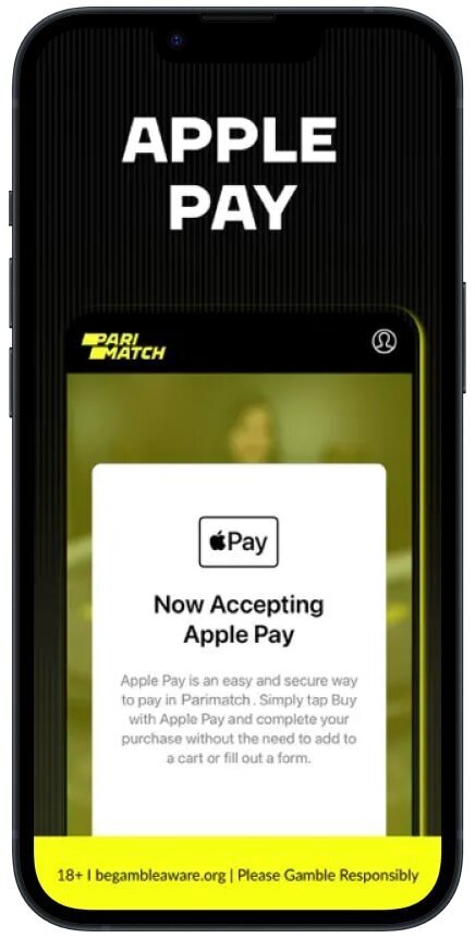 You can use Parimatch betting app with Apple Pay