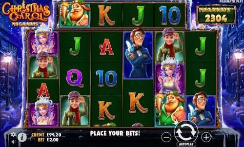 Screenshot of Christmas Carol Megaways online slot